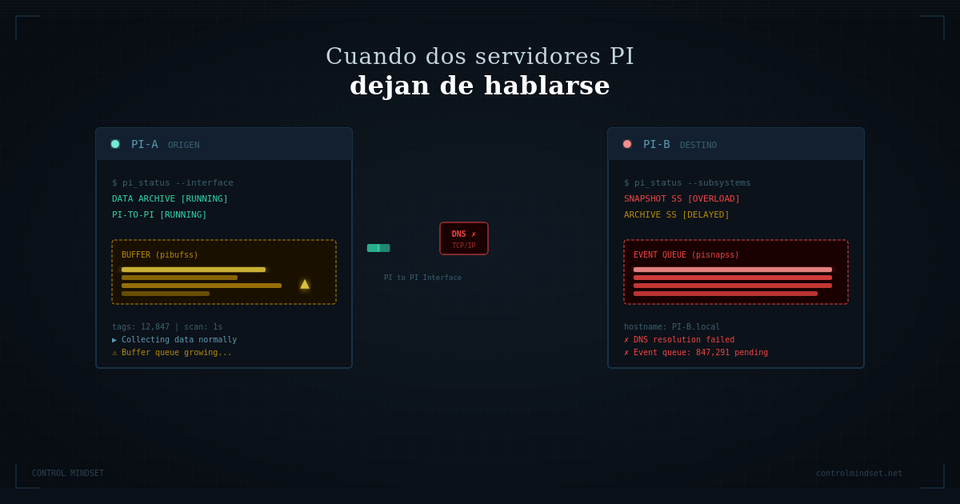 Cuando dos servidores PI dejan de hablarse: anatomía de una caída del PI to PI Interface